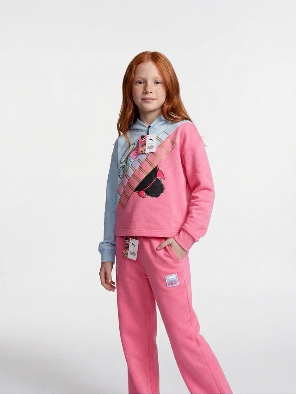 Puma Girls Fleece Hoodie Pants Set